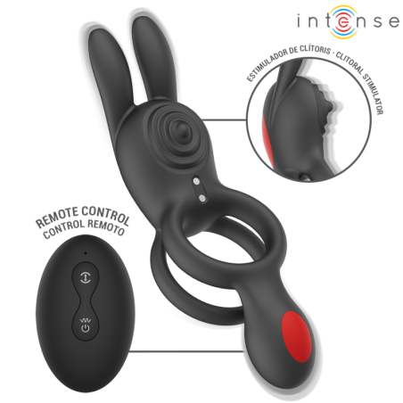 INTENSE - QUINN ANILLO DOBLE CON VIBRACIÓN CON CONTROL REMOTO