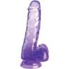 KING COCK - CLEAR PENE REALÍSTICO CON TESTÍCULOS 13.5 CM MORADO