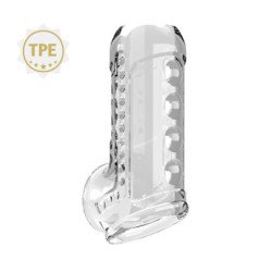 PRETTY LOVE - FUNDA PARA PENE TEXTURIZADA TRANSPARENTE