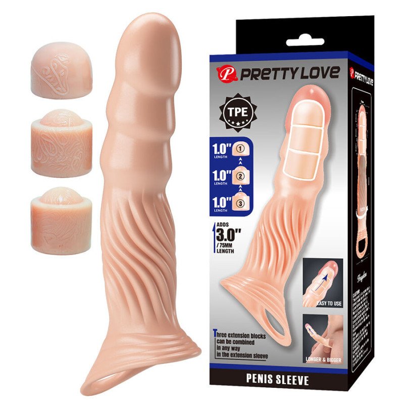 PRETTY LOVE - FUNDA PARA PENE TEXTURIZADA CON EXTENSORES