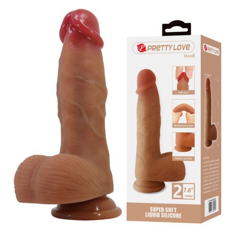 PRETTY LOVE - DUVALL DILDO REALÍSTICO CON VENTOSA 19.3 CM -Ø- 4.5 CM