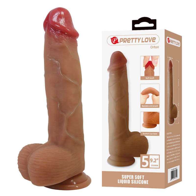 PRETTY LOVE - ORTON DILDO REALÍSTICO CON VENTOSA 23.5 CM -Ø- 4.9 CM