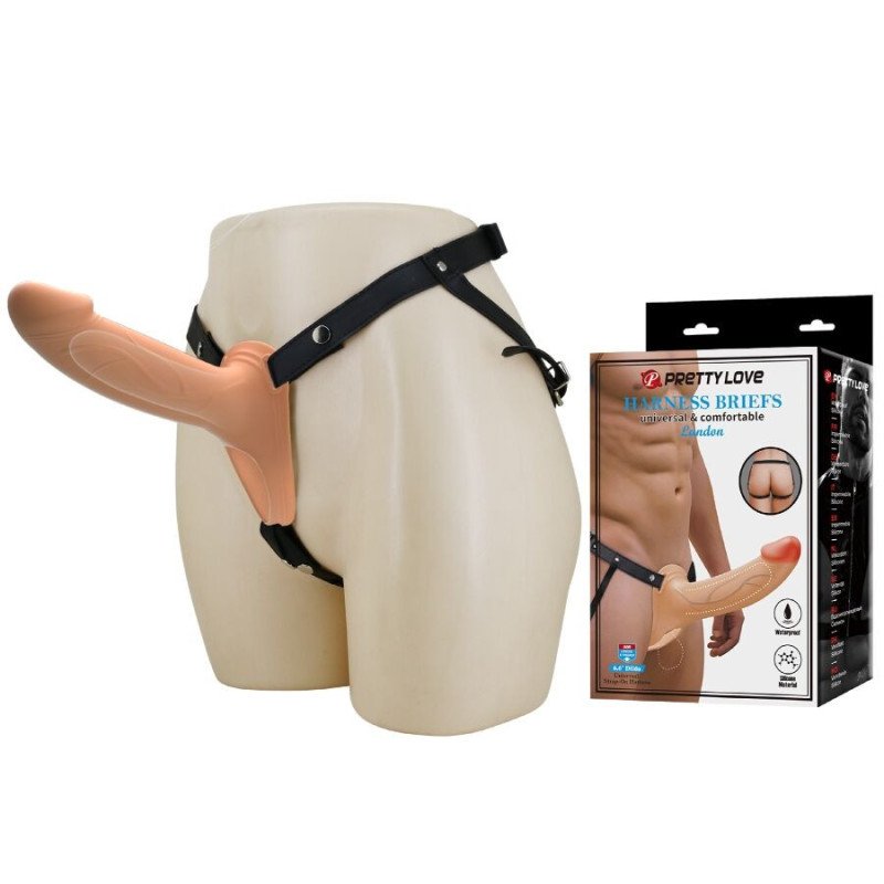 PRETTY LOVE - LANDON LIGHT-SKIN VIBRATING STRAP-ON