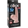 KING COCK - MÁS DILDO 3D CON BOLAS OSCILANTES DE 12,7 CM