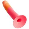 ROMP - DILDO DE SILICONA DIZI CON VENTOSA TRICOLOR 18 CM