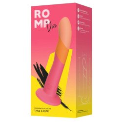 ROMP - DILDO DE SILICONA DIZI CON VENTOSA TRICOLOR 18 CM