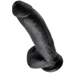 KING COCK - DILDO BLACK WITH BALLS 22.9 CM