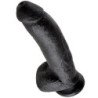 KING COCK - DILDO BLACK WITH BALLS 22.9 CM