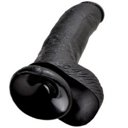 KING COCK - DILDO BLACK WITH BALLS 22.9 CM
