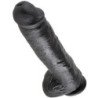 KING COCK - DILDO NEGRO CON TESTÍCULOS 28 CM
