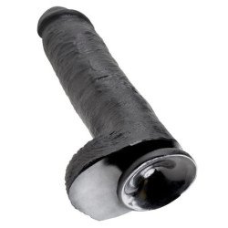 KING COCK - DILDO NEGRO CON TESTÍCULOS 28 CM