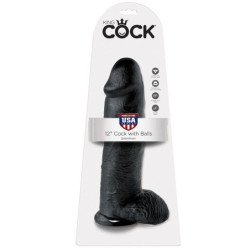 KING COCK - DILDO NEGRO CON TESTÍCULOS 30,48 CM