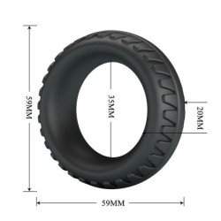 CRAZY BULL - MERRITT TEXTURED SILICONE COCK RING BLACK
