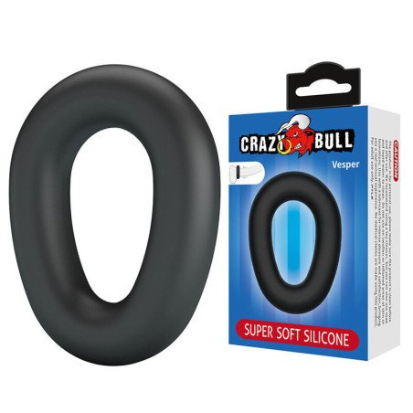 CRAZY BULL - ANILLO PARA PENE DE SILICONA SUPERSUAVE VESPER NEGRO