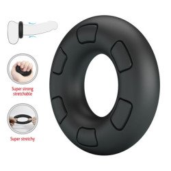 CRAZY BULL - ANILLO PARA PENE DE SILICONA SUPER SUAVE BERTRAM NEGRO