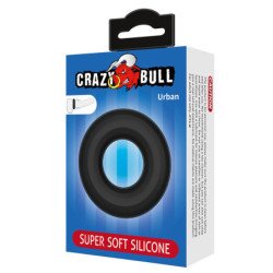 CRAZY BULL - ANILLO PARA PENE DE SILICONA SUPERSUAVE URBANO NEGRO