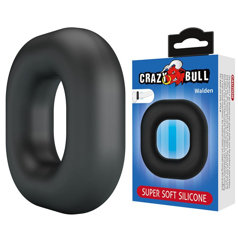 CRAZY BULL - ANILLO PARA PENE DE SILICONA SUPERSUAVE WALDEN NEGRO