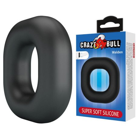 CRAZY BULL - ANILLO PARA PENE DE SILICONA SUPERSUAVE WALDEN NEGRO
