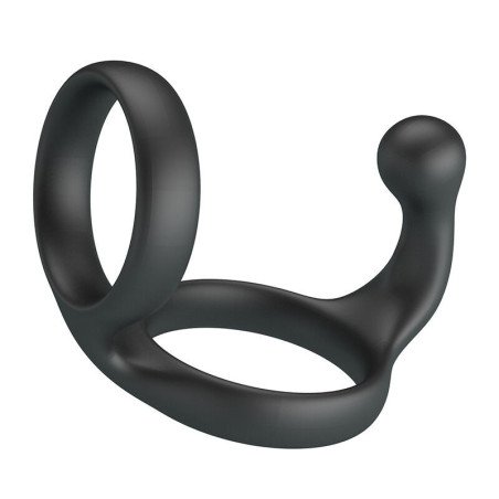 CRAZY BULL - ANILLO DOBLE PARA PENE Y TESTÍCULOS FLORIAN NEGRO