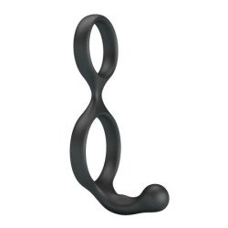 CRAZY BULL - FLORIAN DOUBLE COCK AND BALL RING BLACK