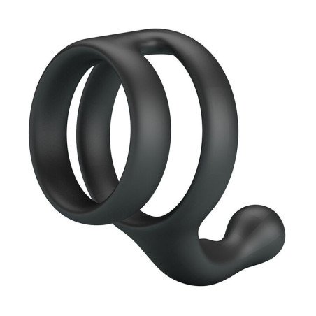 CRAZY BULL - ANILLO DOBLE PARA PENE Y TESTÍCULOS YANCY NEGRO