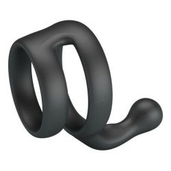 CRAZY BULL - ANILLO DOBLE PARA PENE Y TESTÍCULOS YANCY NEGRO