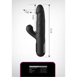 FETISH FANTASY SERIES - SONIX SILICONE THRUSTER RABBIT VIBRATOR BLACK