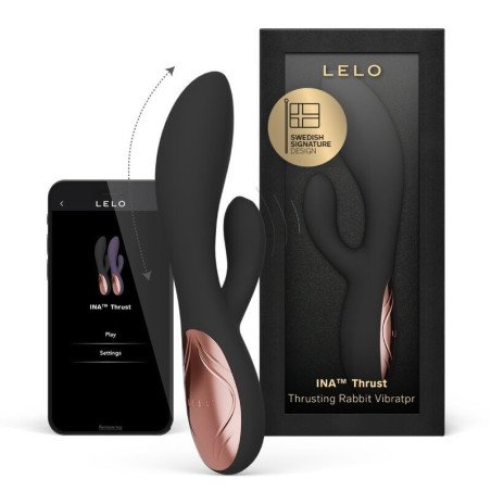 LELO - VIBRADOR DE EMPUJE CON CONEJO INA NEGRO
