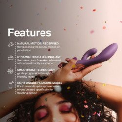 LELO - VIBRADOR DE EMPUJE CON CONEJO INA THRUST MORADO