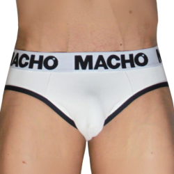 MACHO - MCH006 CLÁSICO SIN MANGAS BLANCO + NEGRO L