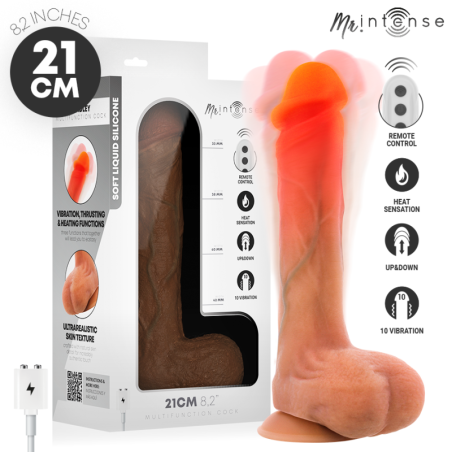 MR INTENSE - DILDO VIBRATORIO DE SILICONA BRADLEY CON EFECTO DE CALOR Y CONTROL REMOTO 21 CM -Ø- 4,2 CM