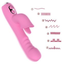 NALONE - VIBRADOR T-MAY CON FORMA DE CONEJO CON MOVIMIENTO DE EMPUJE Y OSCILACIÓN