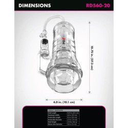 PDX ELITE - VIEWTUBE VAC XXL ESTIMULADOR TRANSPARENTE CON BOMBA DE SUCCIÓN 27,3 CM