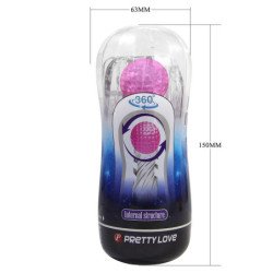 PRETTY LOVE - 360º TEXTURED MASTURBATION CUP CLEAR