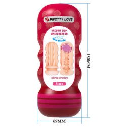 PRETTY LOVE - FLORA VAGINA MASTURBATOR WITH SUCTION CUP AND INTERNAL TEXTURES