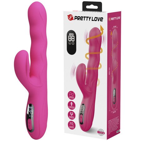 PRETTY LOVE - VIBRADOR MULTIFUNCIONAL DE CONEJO PARA INVIERNO CON PANTALLA LED ROSA