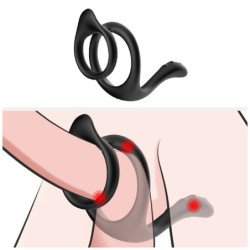 ARMÓNICA - ANILLO ANAL DOBLE CON COLA NEGRO