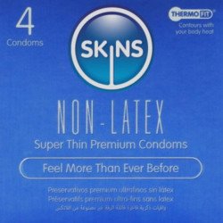 SKINS - PRESERVATIVOS SIN LÁTEX - PAQUETE DE 4