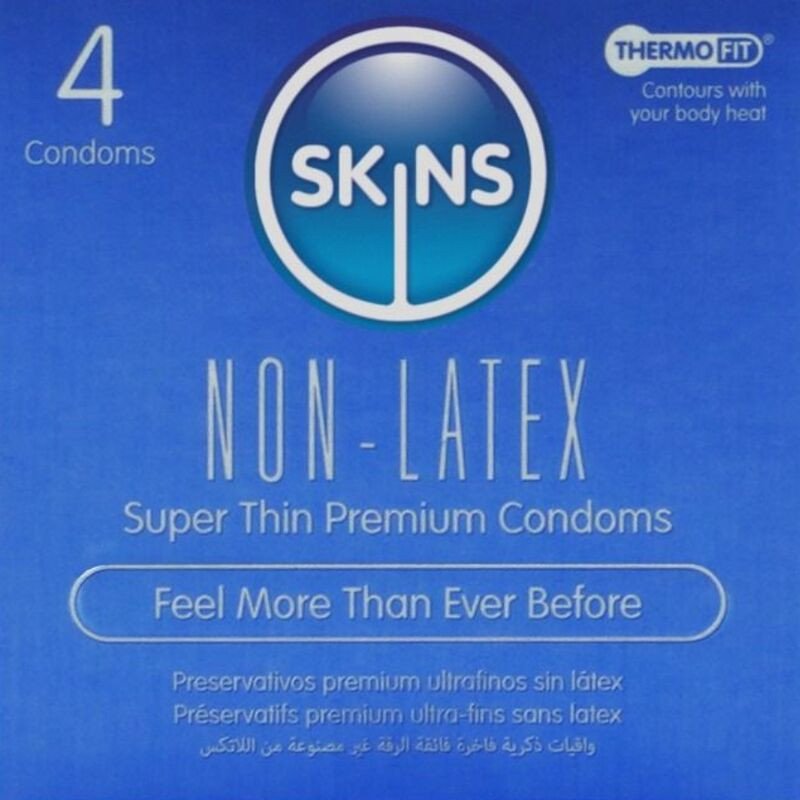 SKINS - PRESERVATIVOS SIN LÁTEX - PAQUETE DE 4