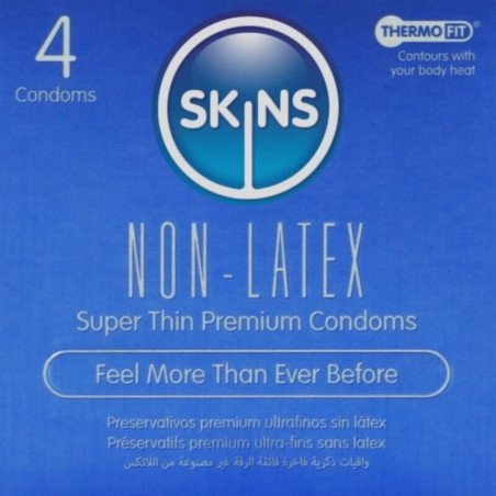 SKINS - PRESERVATIVOS SIN LÁTEX - PAQUETE DE 4