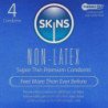 SKINS - PRESERVATIVOS SIN LÁTEX - PAQUETE DE 4