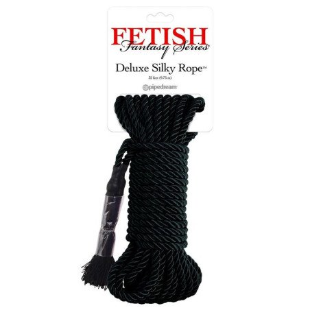 SERIE FETISH FANTASY - CUERDA DE SEDA NEGRA DE LUJO 9,75 M