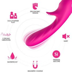 ARMONY - VIBRADOR ROMÁNTICO CON ESTIMULADOR FUCSIA