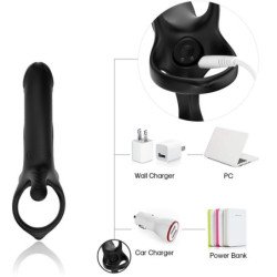 ARMONY - DILDO CON ANILLO Y VIBRADOR NEGRO