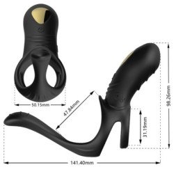 ARMONY - ANILLO VIBRADOR JOY JUMPER PARA PAREJAS Y TAPÓN ANAL CON CONTROL REMOTO NEGRO