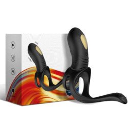 ARMONY - ANILLO VIBRADOR JOY JUMPER PARA PAREJAS Y TAPÓN ANAL CON CONTROL REMOTO NEGRO