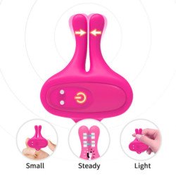 ARMONY - PINZAS MAGNÉTICAS VIBRATORIAS PARA PEZONES CON FORMA DE CONEJO, COLOR ROSA