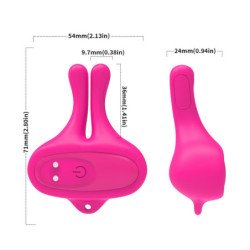 ARMONY - PINZAS MAGNÉTICAS VIBRATORIAS PARA PEZONES CON FORMA DE CONEJO, COLOR ROSA