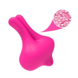 ARMONY - PINZAS MAGNÉTICAS VIBRATORIAS PARA PEZONES CON FORMA DE CONEJO, COLOR ROSA