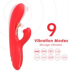 ARMONY - G-SPOT AND CLITORIS STIMULATOR VIBRATOR WITH OSCILLATING TONGUE RED